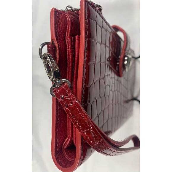 Brighton BELLISSIMO HEART Lipstick Croco Leather Wristlet Double Zip Wallet EUC - Picture 15 of 15
